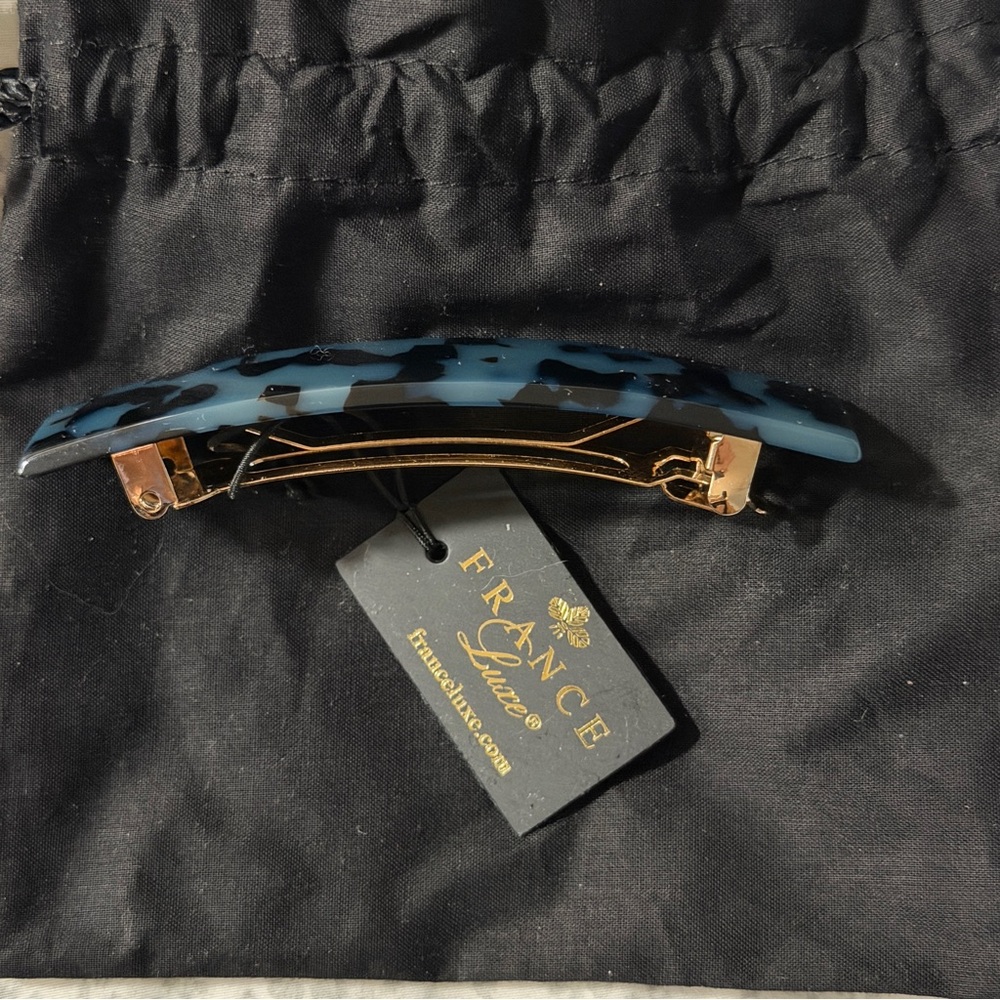 France Luxe Classic Rectangle Barrette - Blue Tokyo, NWT - Picture 6 of 12